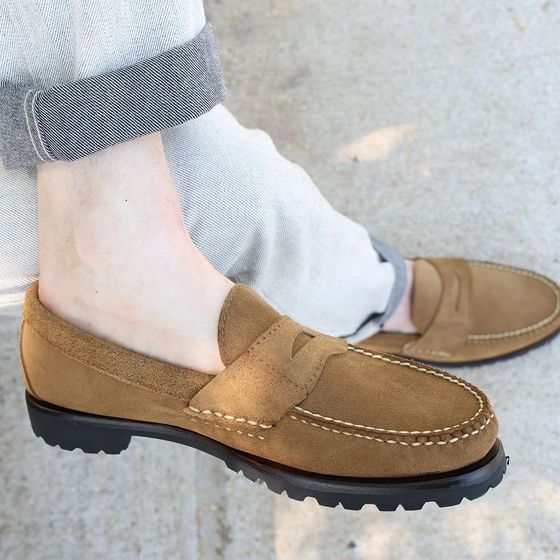 Halyard Pinch Penny Loafer - Olive Mohave, view 6