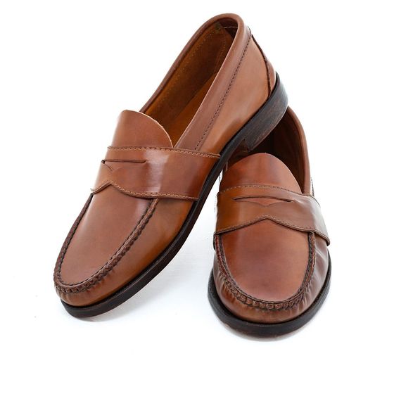 Northpoint Stitchline Penny Loafers - Amber Shell Cordovan