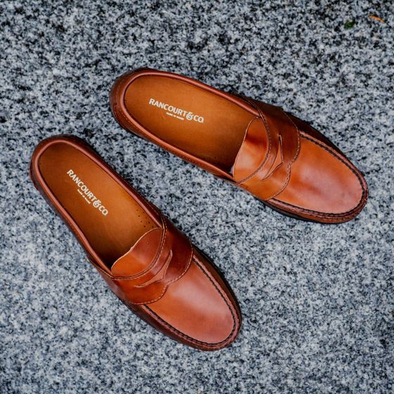 Northpoint Stitchline Penny Loafers - Amber Shell Cordovan, view 5