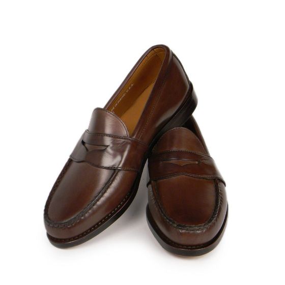 Stitchline Penny Loafers - Dark Brown Calf