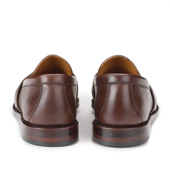 Stitchline Penny Loafers - Dark Brown Calf, view 3